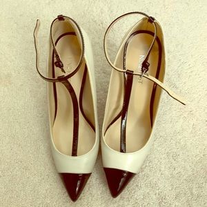 Nine West “tuxedo” black and white heels